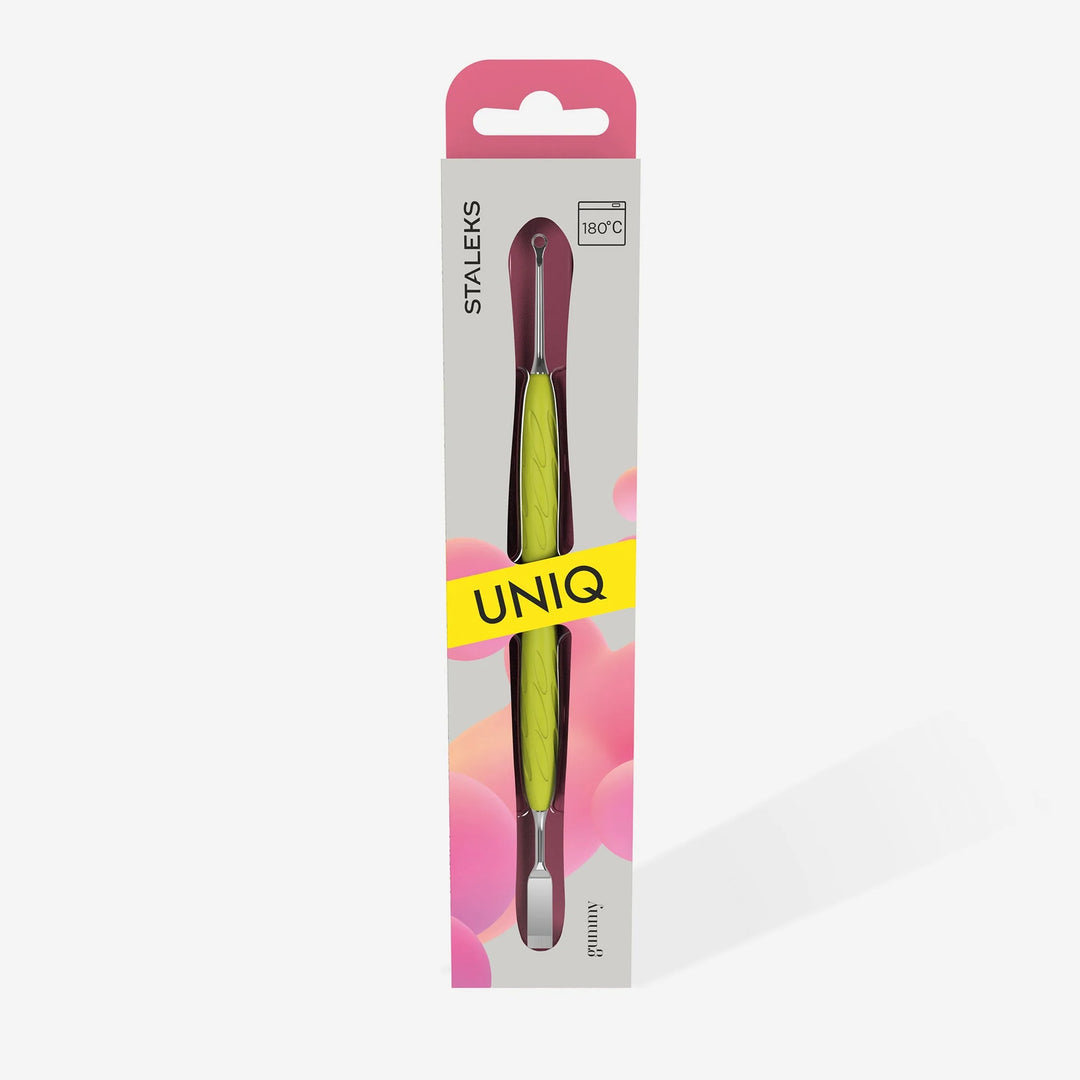 Pousse De Manucure avec manche en silicone jaune "Gummy" UNIQ 11 TYPE 1