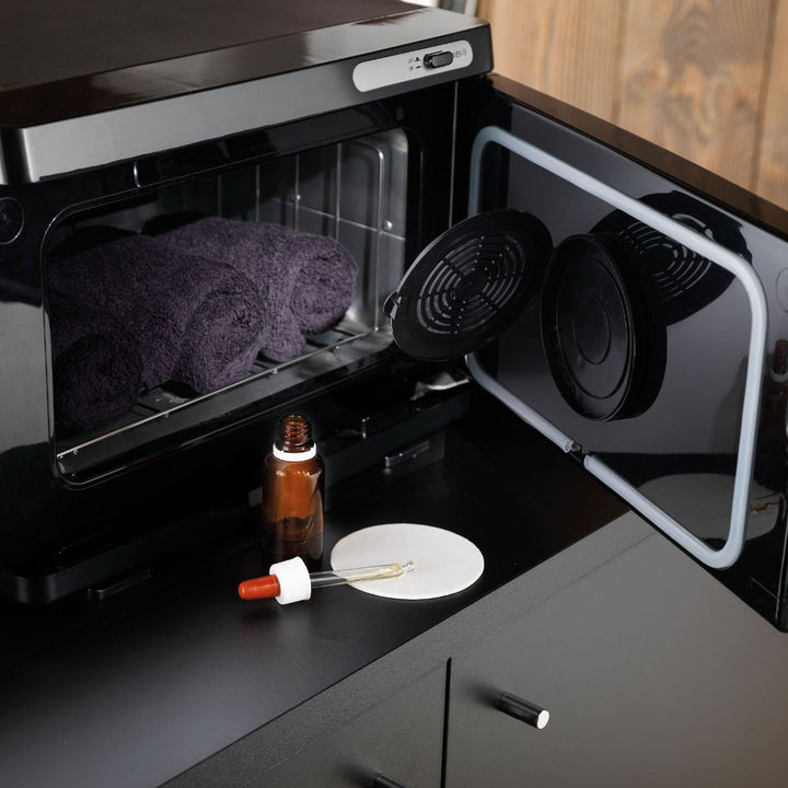 Chauffe - Serviettes Compact Noir – 8L avec Support Aroma - Xanitalia - Elegance Beauty Suisse