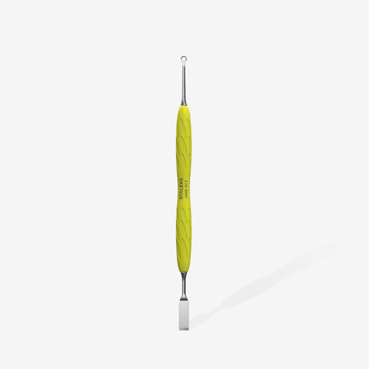 Pousse De Manucure avec manche en silicone jaune "Gummy" UNIQ 11 TYPE 1 - Elegance Beauty Suisse