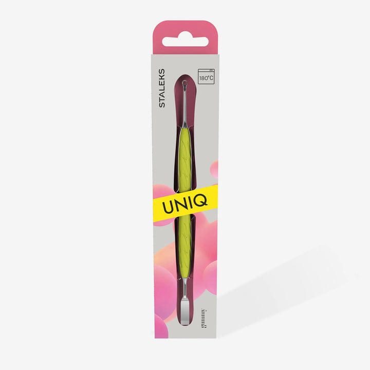 Pousse De Manucure avec manche en silicone jaune "Gummy" UNIQ 11 TYPE 1 - Elegance Beauty Suisse