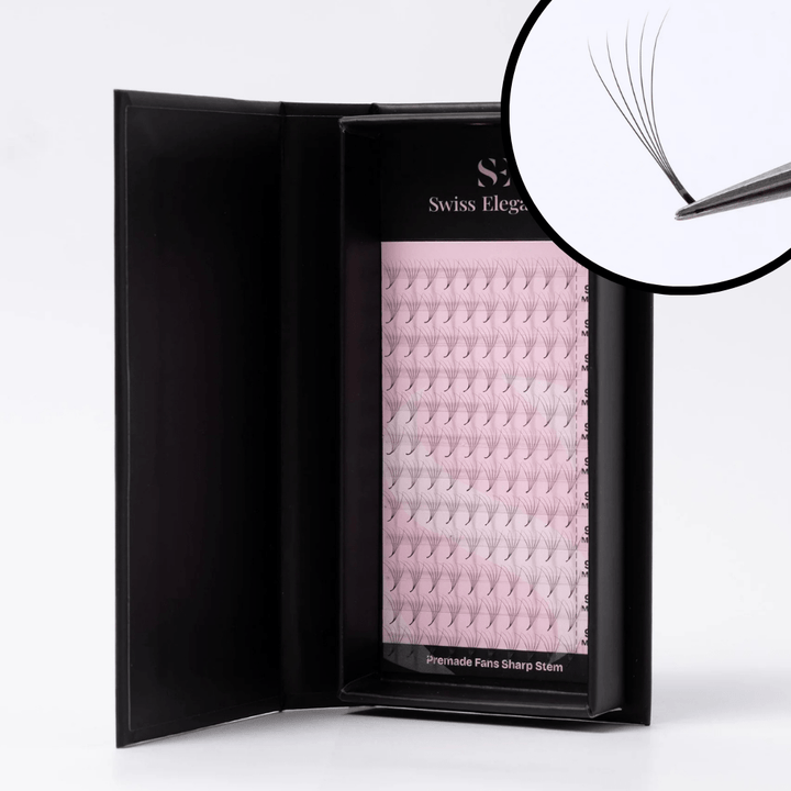 Premade Fans Sharp Stem - Bouquets pré - faits cils volume rapide - Swiss Elegance - Elegance Beauty Suisse