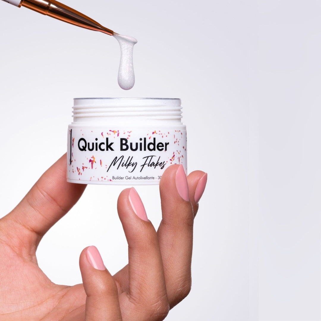 Quick Builder - Milky Flakes - Self Levelling Builder Gel - 30ml HEMA/TPO free - Elegance Beauty Suisse