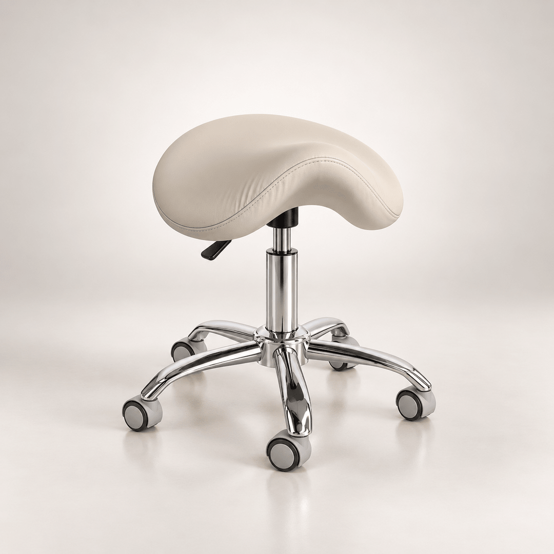 Tabouret sur Roulettes beige — Selle de Cheval - Elegance Beauty Suisse