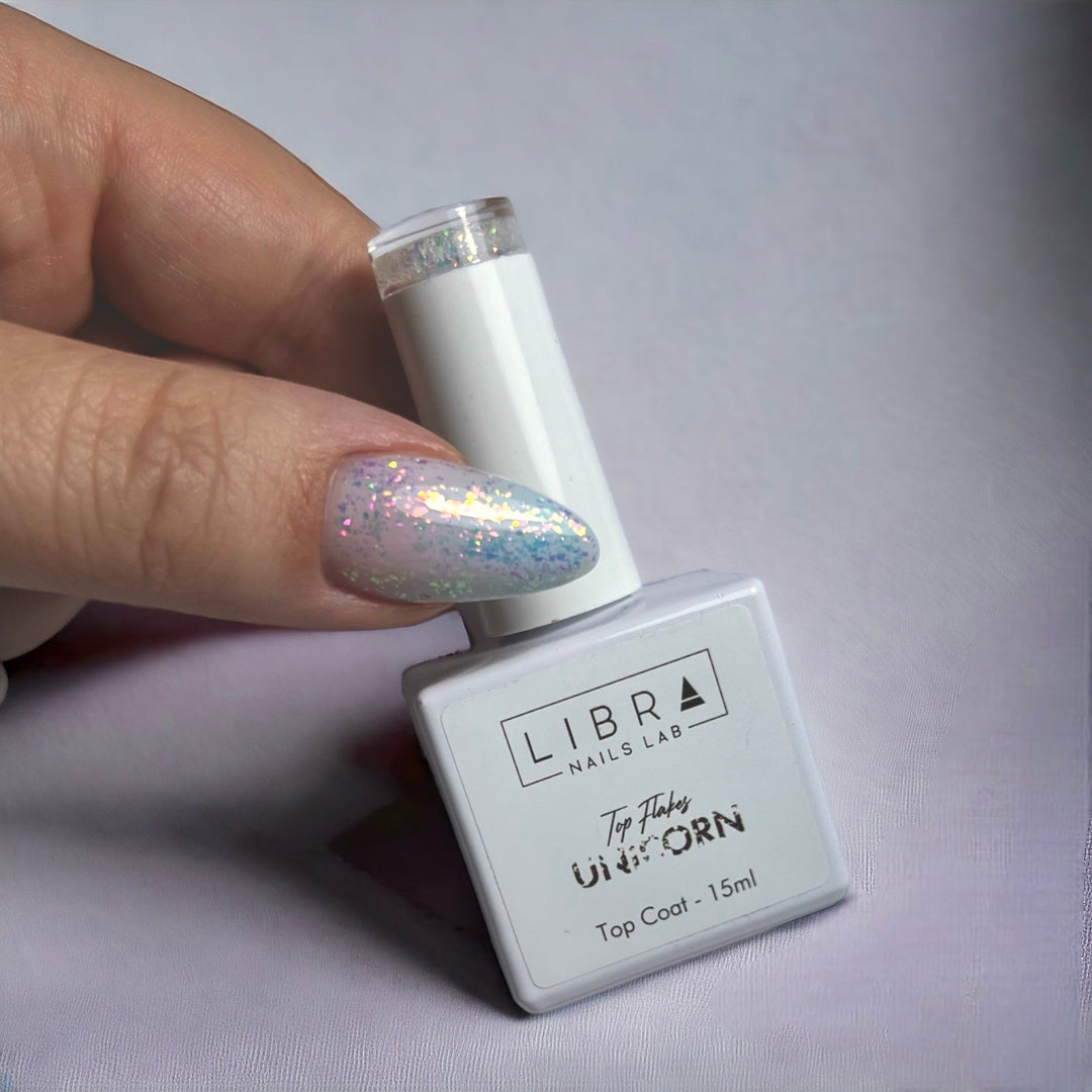 Top Flakes Unicorn - HEMA FREE Glossy Top with Gold Flakes - Elegance Beauty Suisse