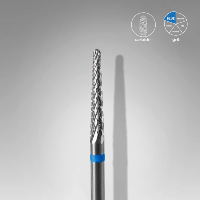 Carbide Nail Drill Bit, "Cone" Blue, Diameter 2.3 Mm / Working Part 14 Mm - Elegance Beauty