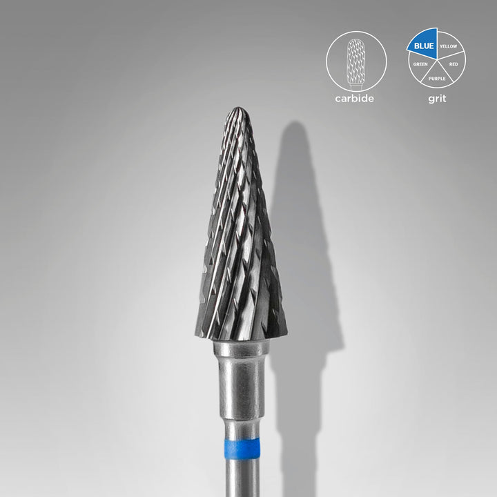 Carbide Nail Drill Bit, "Cone" Blue, Diameter 6 Mm / Working Part 14 Mm - Elegance Beauty