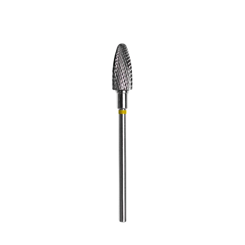 Carbide Nail Drill Bit, "Corn", Yellow, Head Diameter 6 Mm / Working Part 14 Mm - Elegance Beauty