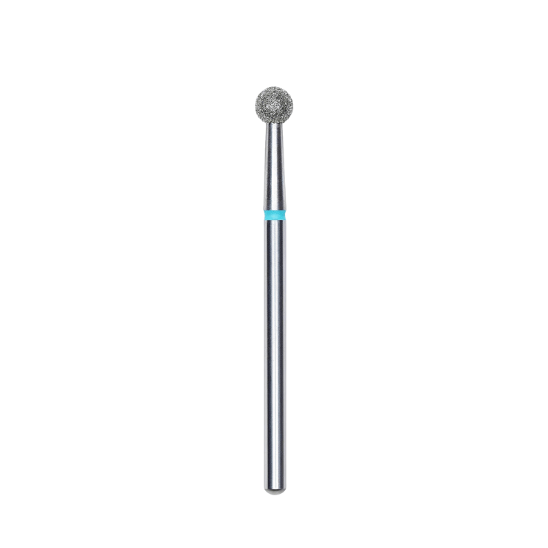 Diamond Nail Drill Bit, "Ball", Blue, Head Diameter 4 Mm - Elegance Beauty