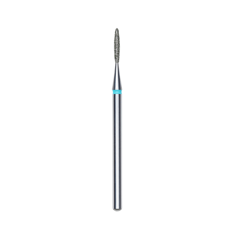 Diamond Nail Drill Bit, "Flame", Blue, Head Diameter 1.4 Mm, Working Part 8 Mm - Elegance Beauty
