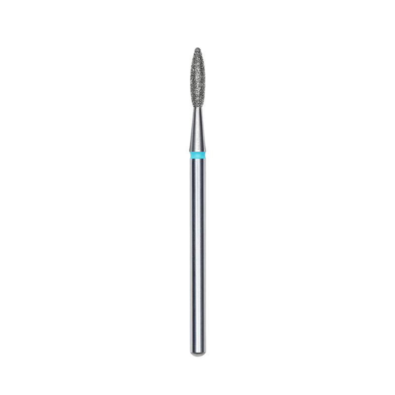 Diamond Nail Drill Bit, "Flame", Blue, Head Diameter 2.1 Mm, Working Part 8 Mm - Elegance Beauty