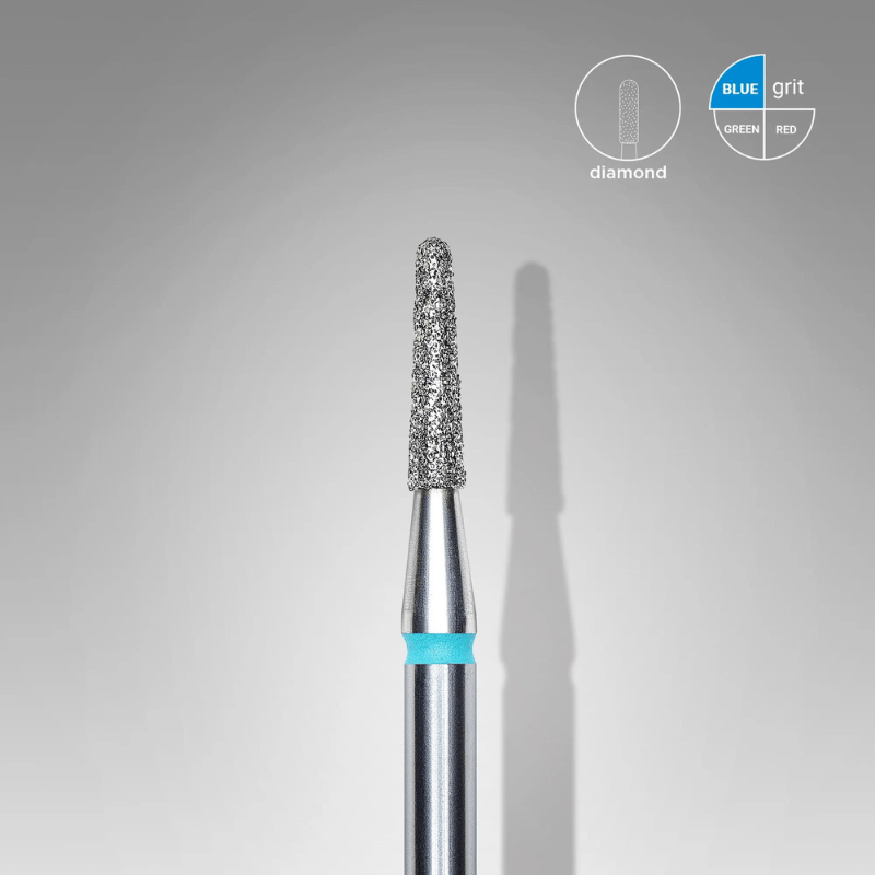 Diamond Nail Drill Bit, "Frustum", Blue, Head Diameter 1.8 Mm, Working Part 8 Mm - Elegance Beauty