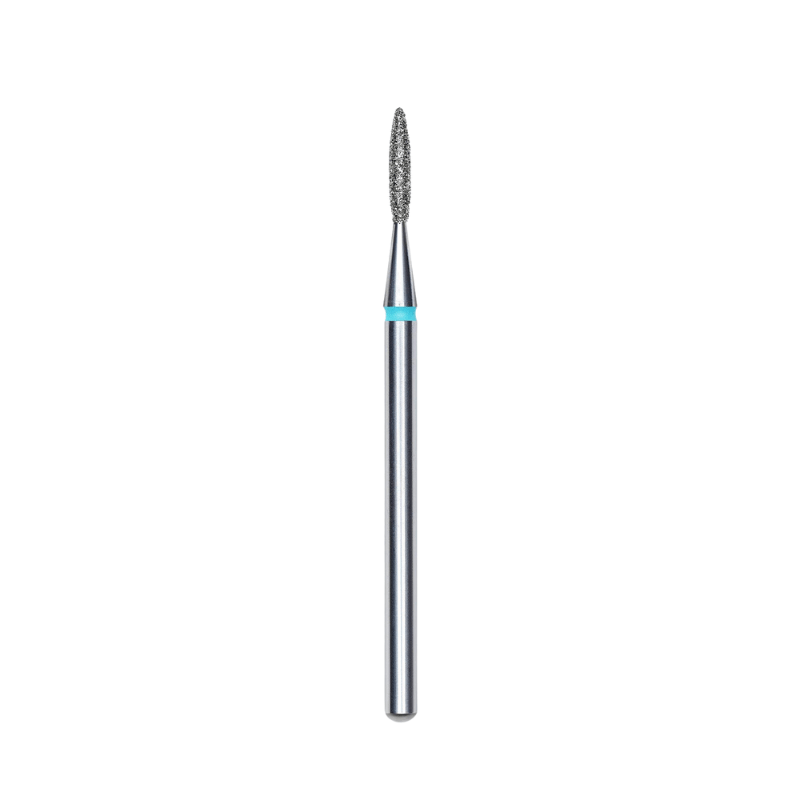 Diamond Nail Drill Bit, Pointed "Flame", Blue, Head Diameter 1.6 Mm, Working Part 8 Mm - Elegance Beauty