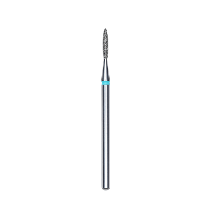 Diamond Nail Drill Bit, Pointed "Flame", Blue, Head Diameter 1.6 Mm, Working Part 8 Mm - Elegance Beauty
