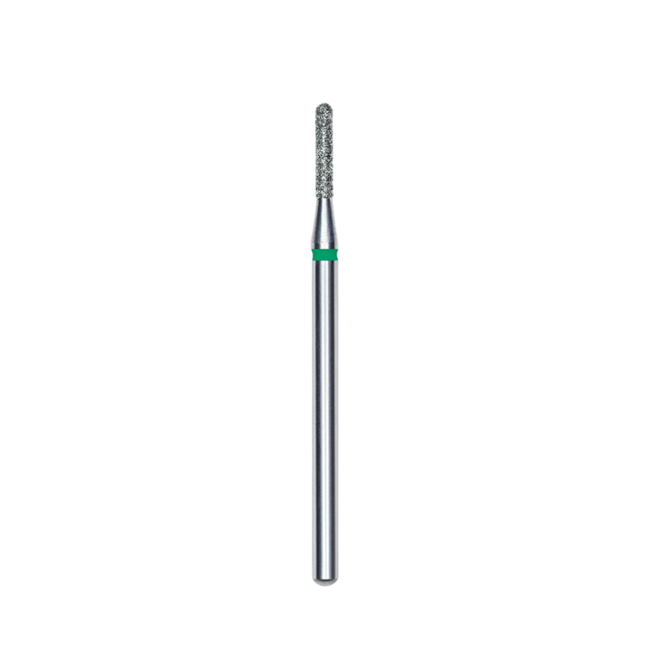 Diamond Nail Drill Bit, Rounded "Cylinder", Green, Head Diameter 1.4 Mm, Working Part 8 Mm - Elegance Beauty